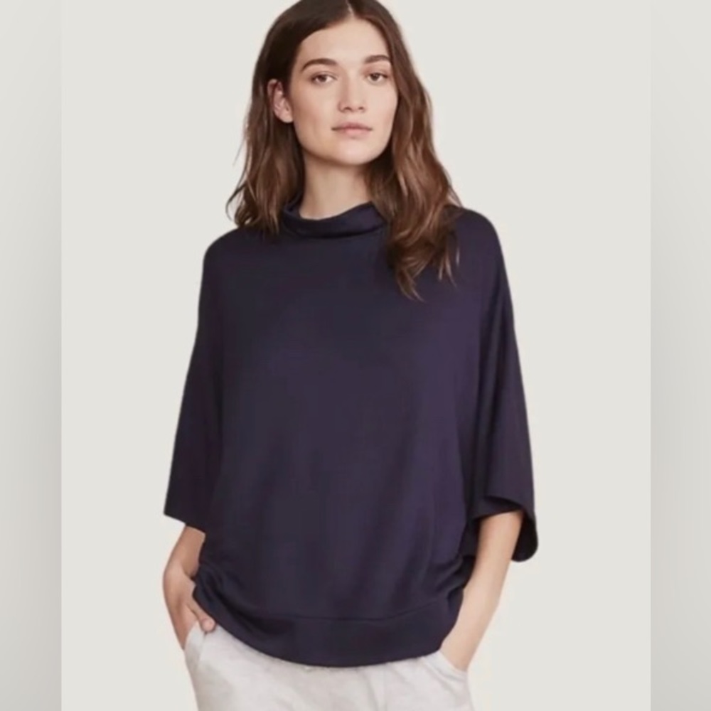 Loft Lou & Grey Navy Elbow Length Sleeve Top Small